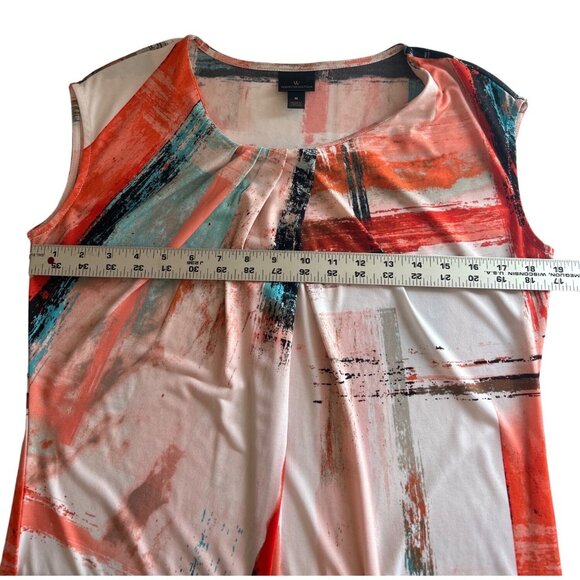 Worthington Multi-Colored Paint Stroke Print Sleeveless Top, Size Medium - Picture 6 of 7